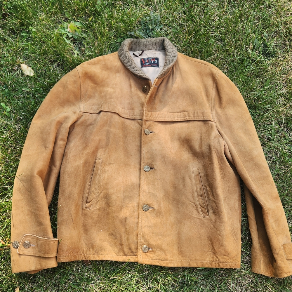 Classic Tan Suede-Look Leather Jacket - Women's Casual Coat - Picture 2 of 5